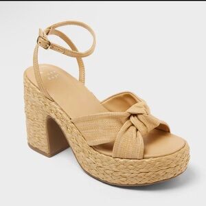 Women’s Nisha Heels with Memory Foam Insole - A New Day Natural 8.5